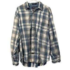 Colissum Button Down Shirt Mens Size XL long Sleeve Blue Striped‎ Cotton Pocket